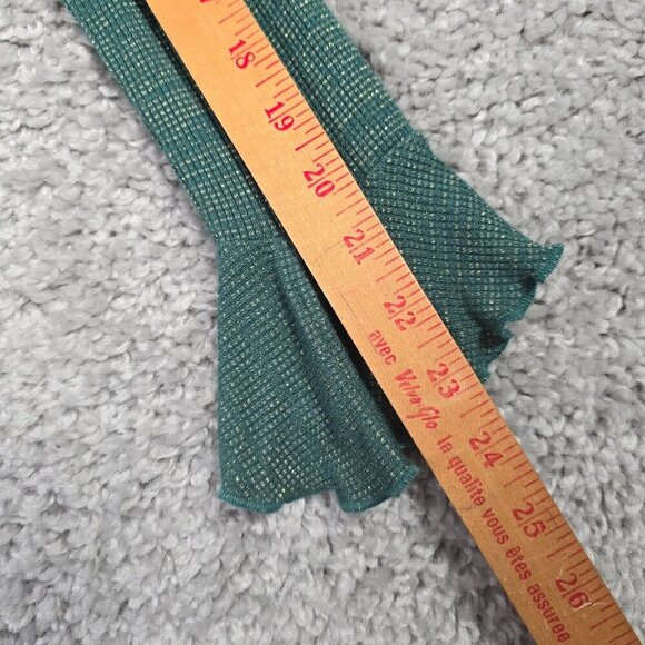 Intimately Free People Women Top Size Large Green Metallic Boho Flare Sleeve - Picture 10 of 12